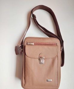Bandolera de piel con bolsillo