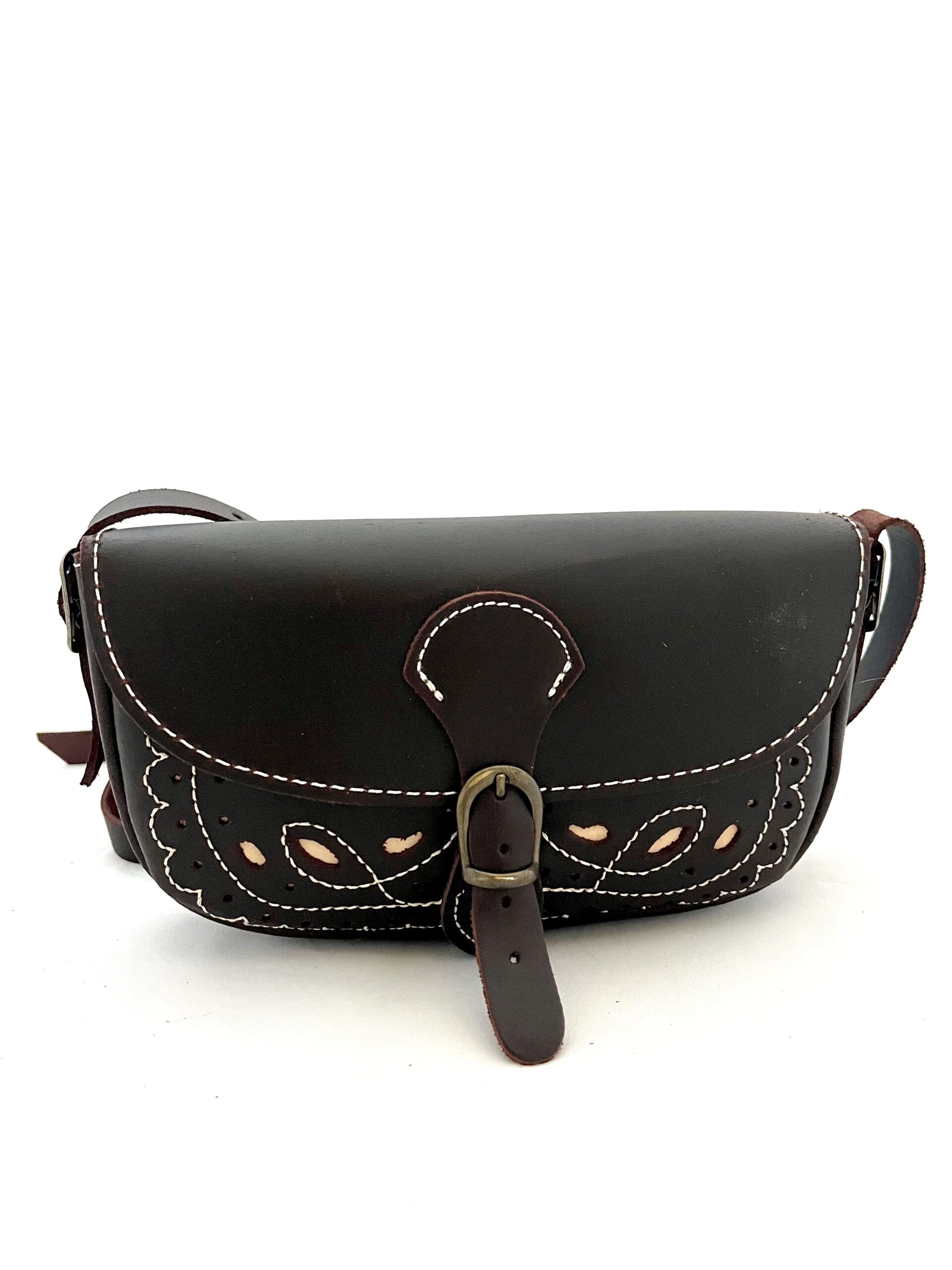 Bolso de Piel Rociero Picado con Hebilla