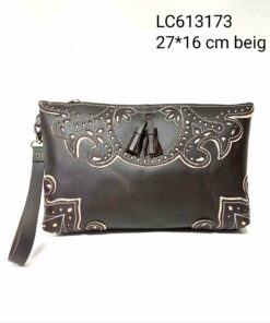 Cartera de mano piel picado