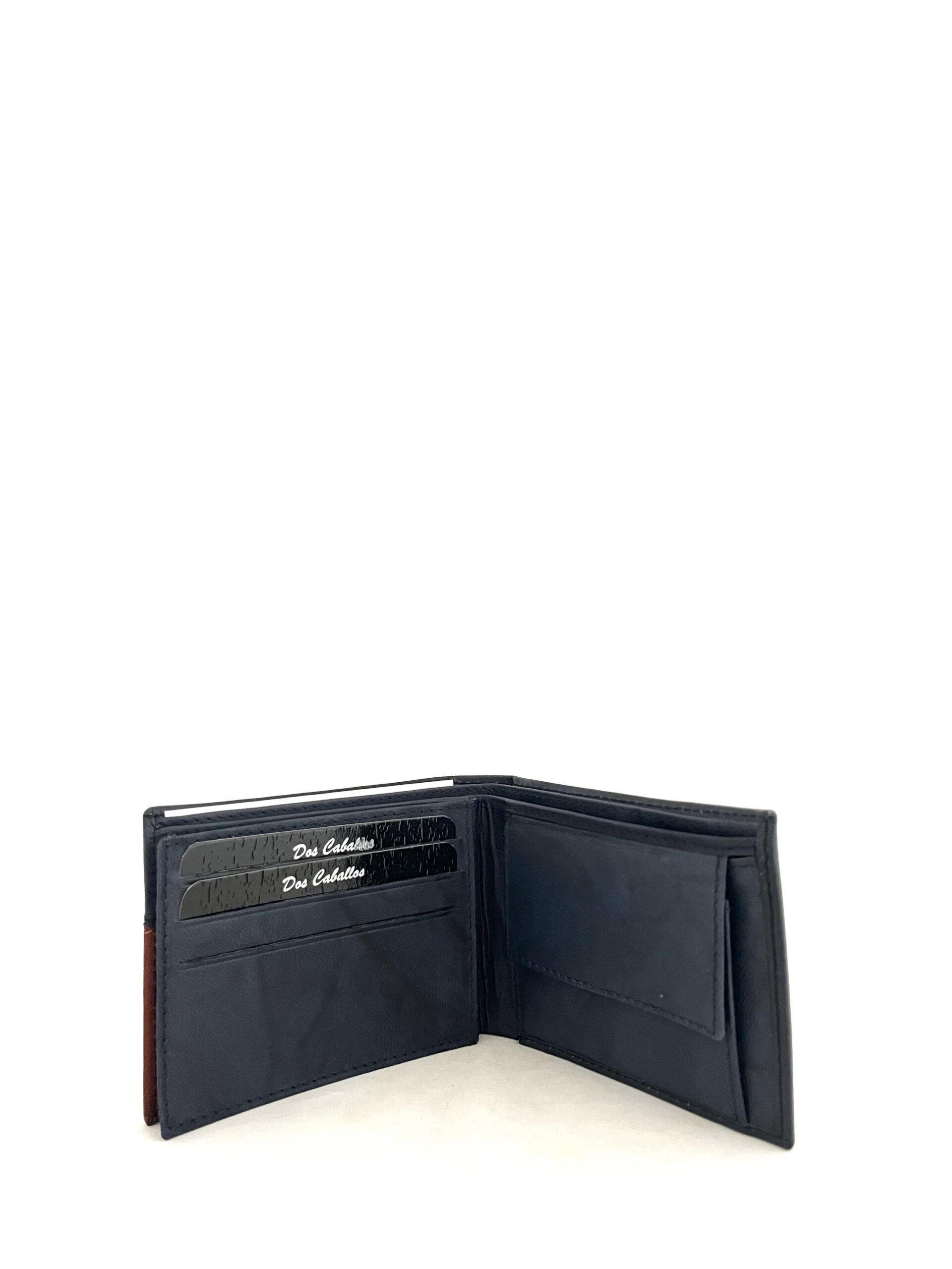 Cartera de piel bicolor