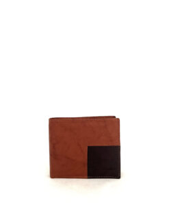 Cartera de piel bicolor