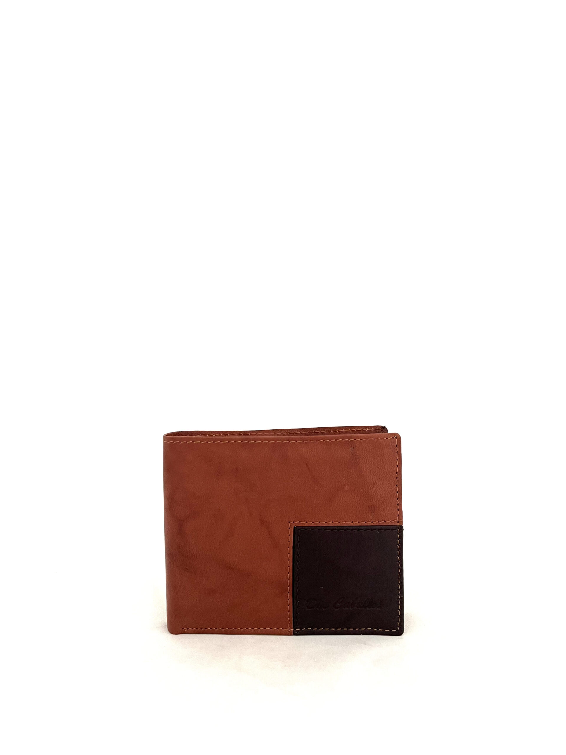 Cartera de piel bicolor