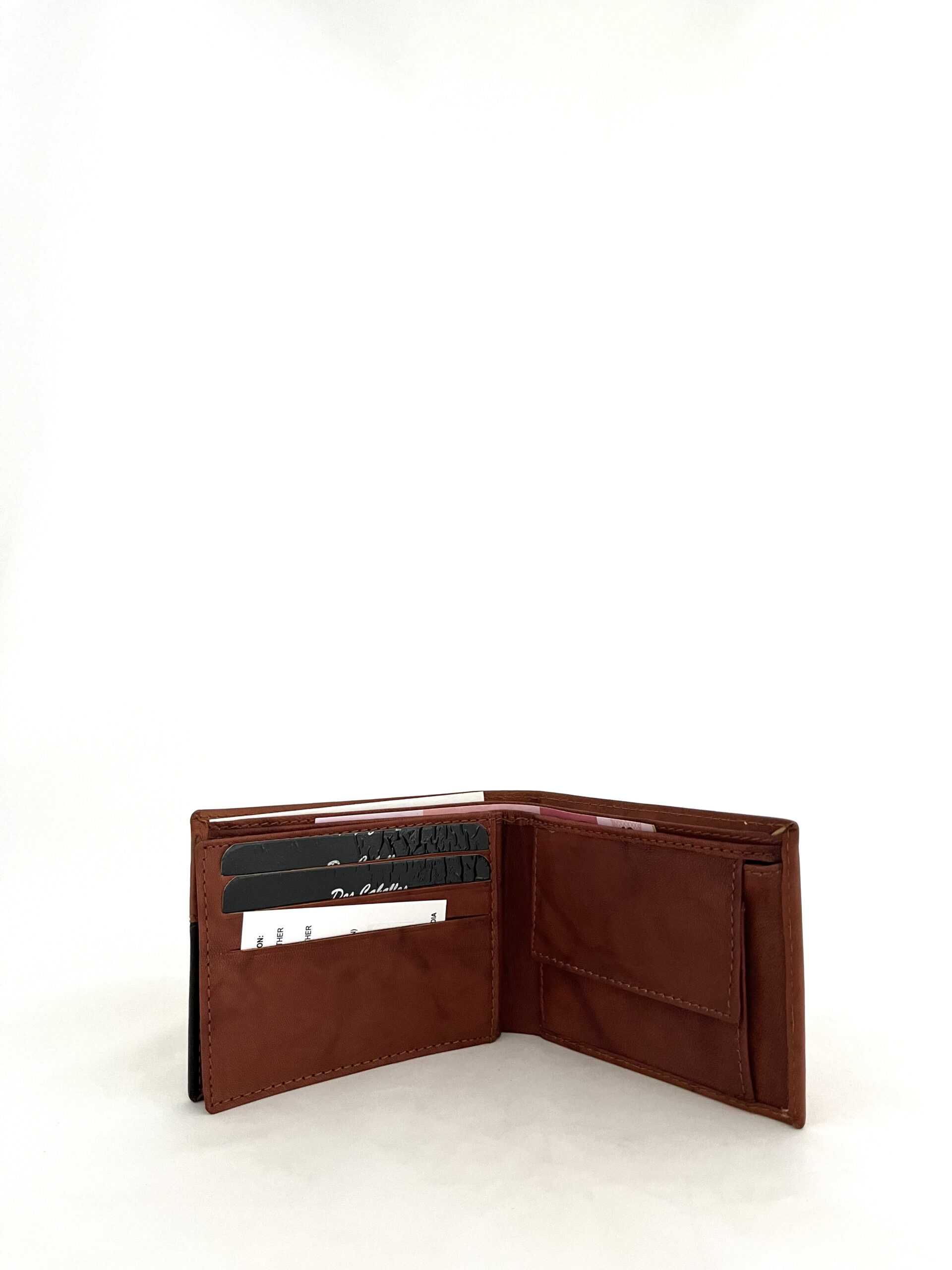 Cartera de piel bicolor