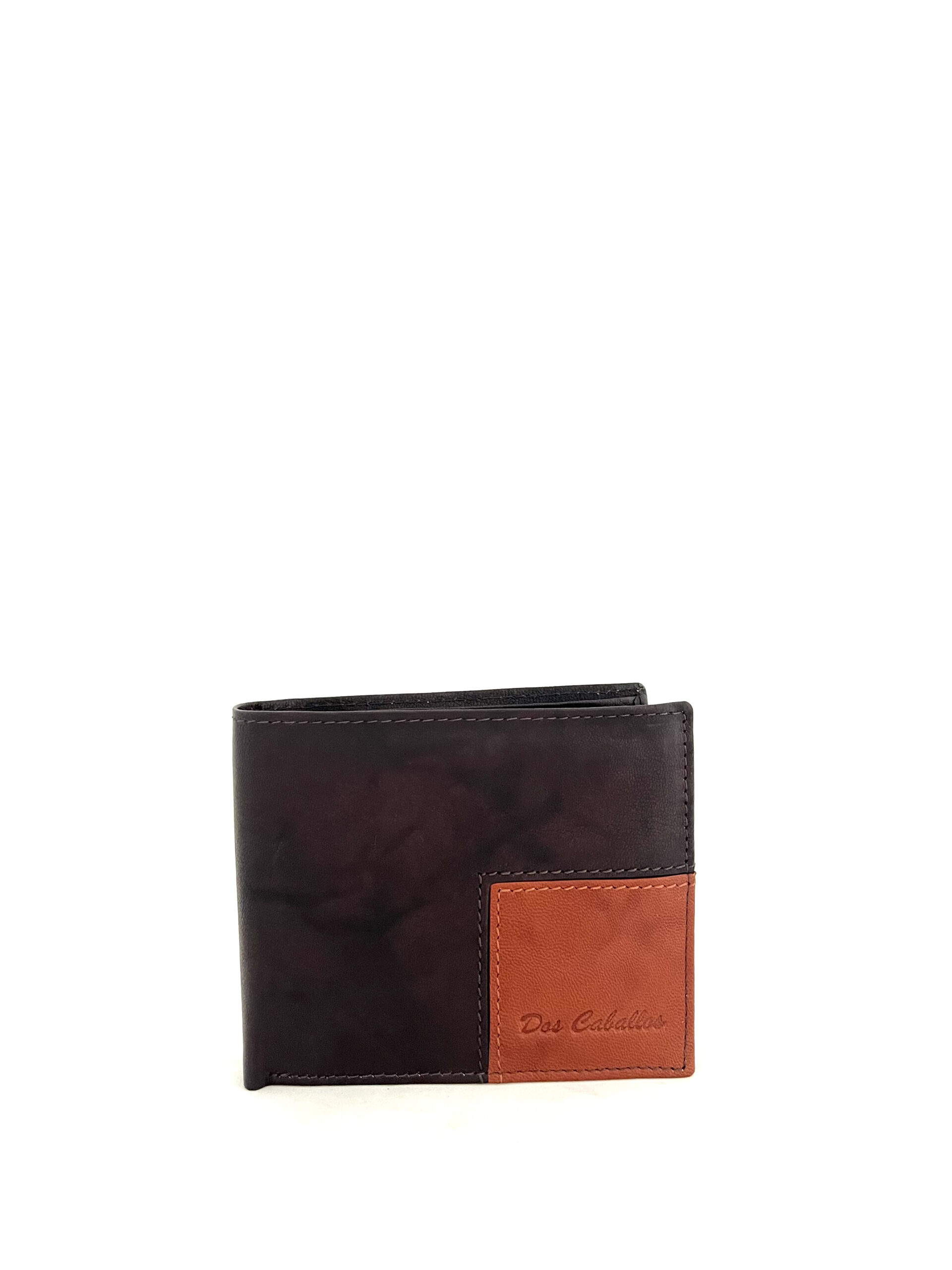 Cartera de piel bicolor
