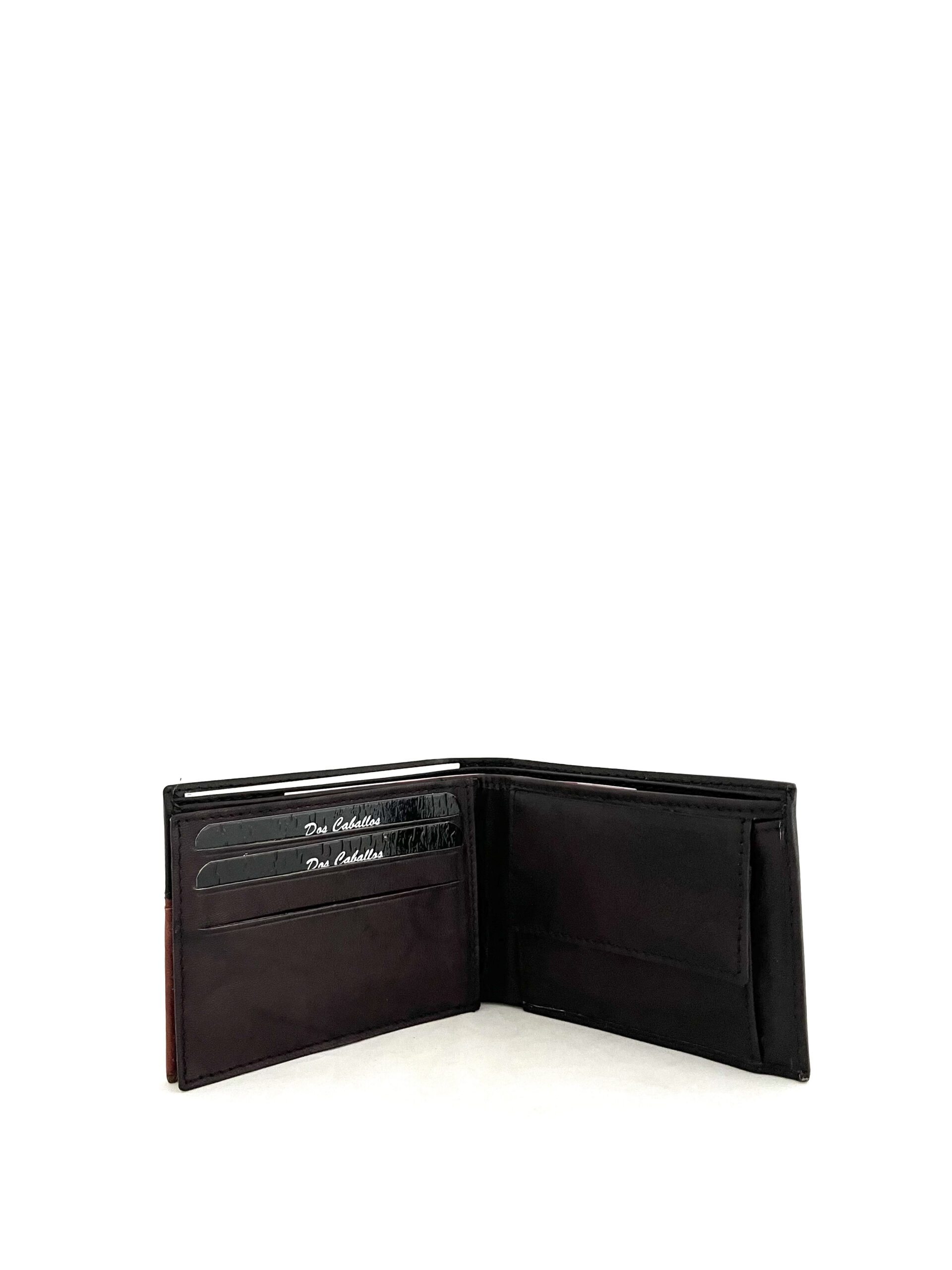 Cartera de piel bicolor