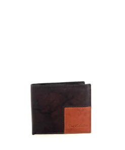 Cartera de piel bicolor con detalle en esquina