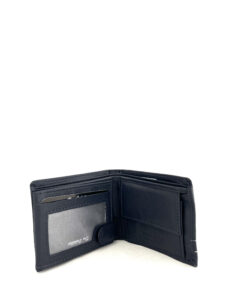 Cartera de piel horizontal hombre con costuras decorativas