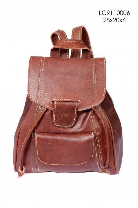 Mochila de cuero Marroquí con Solapa